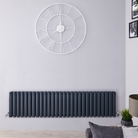 Radiateur design horizontal - Anthracite - 40 cm x 164, 7 cm – Double rangs - Vitality