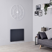 Radiateur design horizontal - Anthracite – 63, 5 cm x 82, 6 cm – Double rangs - Vitality Caldae