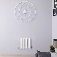 Radiateur design horizontal - Blanc - 40 cm x 41, 3 cm x 5, 6 cm - Vitality