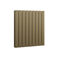 Radiateur design horizontal - Or laiton - 63, 5 x 63 cm - Double coeur eau - Acier moderne - Mural - Hudson Reed