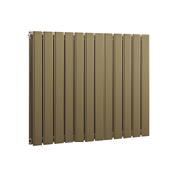 Radiateur design horizontal - Or laiton - 63, 5 x 84 cm - Double coeur eau - Acier moderne - Mural - Hudson Reed