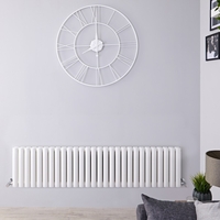 Radiateur design horizontal – 40 cm x 164, 7 cm – Blanc – Double rangs – Vitality
