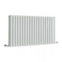 Radiateur design horizontal – 59, 5 cm x 118 cm – Blanc – Rang double – Sterling Quinn