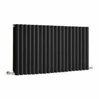 Radiateur design horizontal – 59, 5 cm x 118 cm – Noir – Rang double – Sterling Quinn