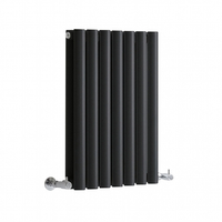 Radiateur design horizontal – 59, 5 cm x 41, 3 cm – Noir – Rang double – Sterling Quinn