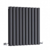 Radiateur design horizontal – 59, 5 cm x 59 cm – Anthracite – Rang double – Sterling Quinn