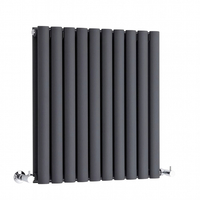 Radiateur design horizontal – 59, 5 cm x 59 cm – Anthracite – Rang double – Sterling Quinn