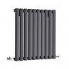 Radiateur design horizontal – 59, 5 cm x 59 cm – Anthracite – Rang simple – Sterling Quinn