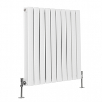 Radiateur design horizontal – 59, 5 cm x 59 cm – Blanc – Rang double – Sterling Quinn