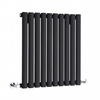 Radiateur design horizontal – 59, 5 cm x 59 cm – Noir – Rang simple – Sterling Quinn