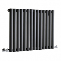 Radiateur design horizontal – 59, 5 cm x 82, 6 cm – Anthracite – Acier - Rang simple – Eau chaude - 600W - Sterling Quinn