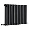 Radiateur design horizontal – 59, 5 cm x 82, 6 cm – Noir – Acier - Rang simple – Eau chaude - 600W - Sterling Quinn