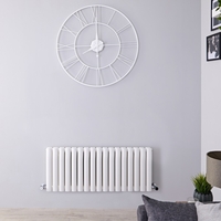 Radiateur design horizontal – Blanc – 40 cm x 100 cm – Double rangs - Vitality