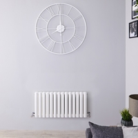 Radiateur design horizontal – Blanc – 40 cm x 82, 6 cm – Double rangs - Vitality