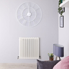 Radiateur design horizontal – Blanc – 63, 5 cm x 60 cm – Double rangs – Sloane
