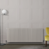 Radiateur design horizontal – Blanc (Pearl White) – 63, 5 cm x 165, 2 cm – Rang double – Vitality
