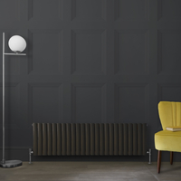 Radiateur design horizontal – Gris (Carbon Grey) – 40 cm x 141, 6 cm – Rang double – Vitality