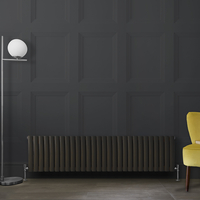 Radiateur design horizontal – Gris (Carbon Grey) – 40 cm x 164, 7 cm – Rang double – Vitality