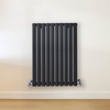 Radiateur design horizontal – Gris (Carbon Grey) – 80 cm x 59 cm – Rang double – Vitality