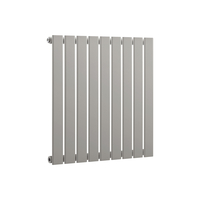 Radiateur design horizontal à panneaux plats – 63, 5 cm x 63 cm – Argent métallisé – Rang simple – Eau chaude - Delta