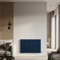 Radiateur design horizontal à panneaux plats – Bleu (Deep Sea Blue) – 63, 5 cm x 98 cm – Rang double – Delta