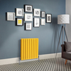 Radiateur design horizontal à panneaux plats – Jaune (Dandelion Yellow) – 63, 5 cm x 63 cm – Rang double – Delta