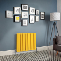 Radiateur design horizontal à panneaux plats – Jaune (Dandelion Yellow) – 63, 5 cm x 84 cm – Rang double – Delta