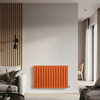 Radiateur design horizontal à panneaux plats – Orange (Sunset Orange) – 63, 5 cm x 98 cm – Rang double – Delta