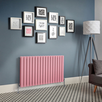 Radiateur design horizontal à panneaux plats – Rose (Camellia Pink) – 63, 5 cm x 119 cm – Rang double – Delta