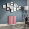 Radiateur design horizontal à panneaux plats – Rose (Camellia Pink) – 63, 5 cm x 63 cm – Rang double – Delta