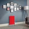Radiateur design horizontal à panneaux plats – Rouge (Siamese Red) – 63, 5 cm x 42 cm – Rang double – Delta
