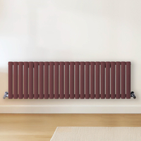 Radiateur design horizontal – Rouge (Booth Red) – 40 cm x 141, 6 cm – Rang double – Vitality