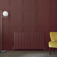 Radiateur design horizontal – Rouge (Booth Red) – 63, 5 cm x 118 cm – Rang double – Vitality