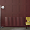 Radiateur design horizontal – Rouge (Booth Red) – 63, 5 cm x 141, 6 cm – Rang double – Vitality