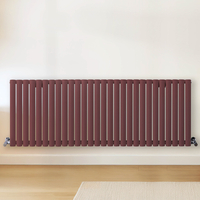 Radiateur design horizontal – Rouge (Booth Red) – 60 cm x 165, 2 cm – Rang double – Vitality