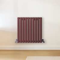 Radiateur design horizontal – Rouge (Booth Red) – 60 cm x 59 cm – Rang double – Vitality