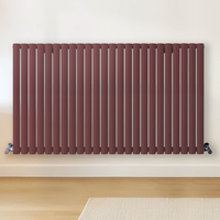 Radiateur design horizontal – Rouge (Booth Red) – 80 cm x 141, 6 cm – Rang double – Vitality