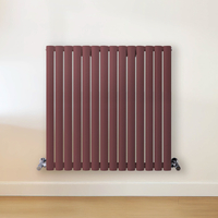 Radiateur design horizontal – Rouge (Booth Red) – 80 cm x 82, 6 cm – Rang double – Vitality