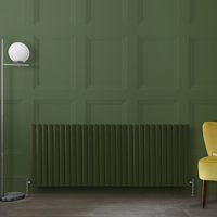 Radiateur design horizontal – Vert (Evergreen) – 63, 5 cm x 165, 2 cm – Rang double – Vitality