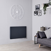 Radiateur Design Horizontal Anthracite Vitality Caldae 63, 5cm x 100cm x 7, 8cm 1773 Watts