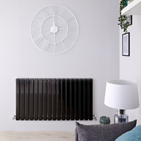 Radiateur Design Horizontal Noir Delta 63, 5cm x 119cm x 5, 8cm 1624 Watts