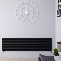 Radiateur Design Horizontal Noir Laqué Vitality 47.2x178cm 1798 Watts