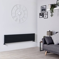Radiateur Design Horizontal Noir Sloane 35, 4cm x 160cm x 7, 4cm 1308 Watts