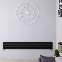 Radiateur Design Horizontal Noir Vitality 23, 6cm x 160cm x 7, 8cm 815 Watts