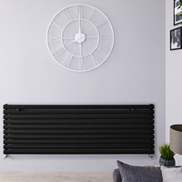 Radiateur Design Horizontal Noir Vitality 59cm x 178cm x 5, 5cm 1476 Watts