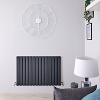 Radiateur design horizontal plat – 63, 5 cm x 98 cm – Anthracite – Double rangs – Delta