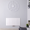 Radiateur Design Horizontal Raccordement Central Aluminium Blanc Aurora 60cm x 113, 5cm x 4, 6cm 1384 Watts