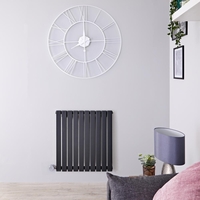 Radiateur design électrique horizontal - Anthracite - 63, 5 cm x 59 cm x 5, 4 cm - Sloane
