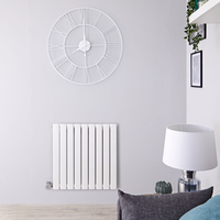 Radiateur design électrique horizontal - Blanc - 63, 5 cm x 63 cm x 4, 6 cm – Delta