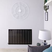 Radiateur design électrique horizontal - Noir - 63, 5 cm x 98 cm x 4, 6 cm - Delta